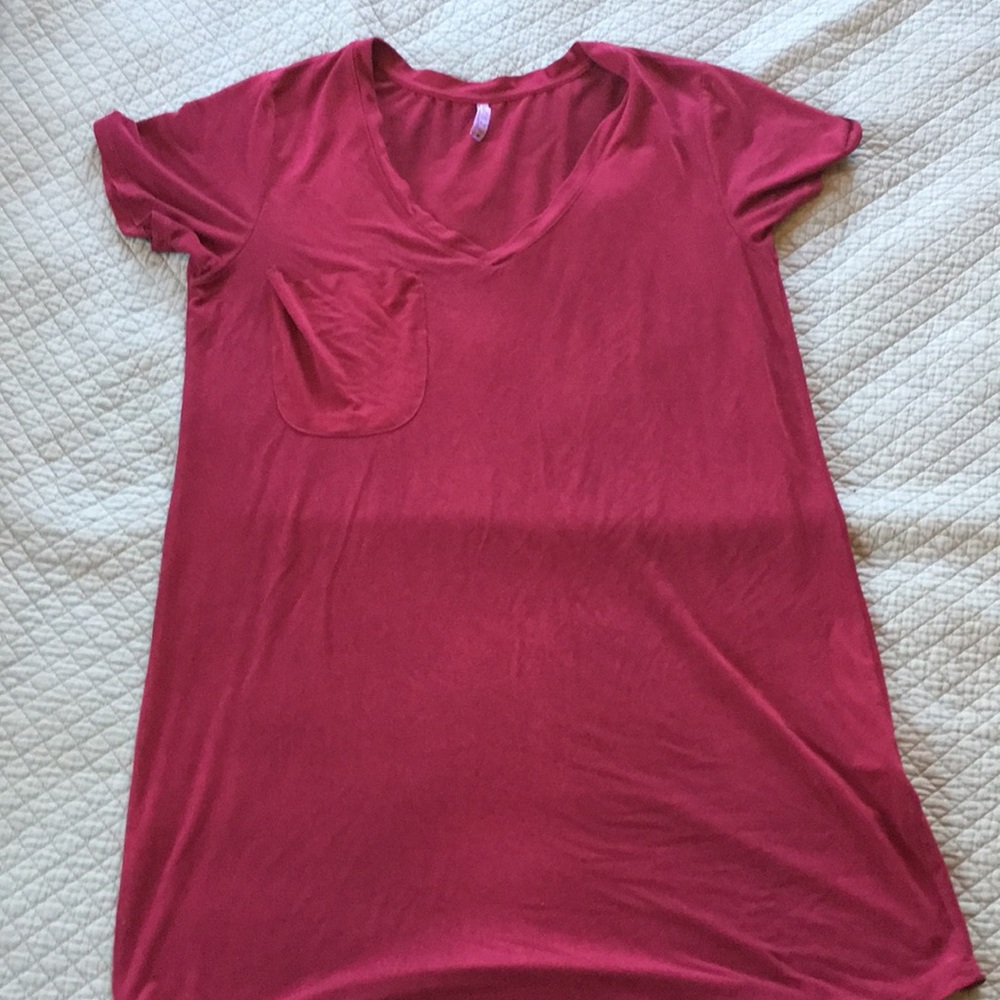 ZSupply maroon t shirt dress, faux suede